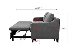 ERYE 3 in 1 Upholstered Futon Sofa Loveseat