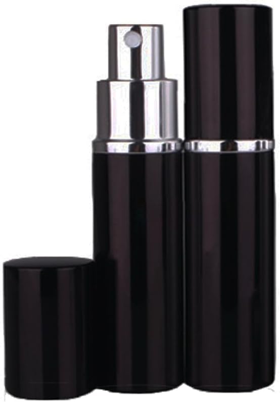 Garrelett 4 Pcs Mini Refillable Perfume Atomizer Bottle Refillable Empty Container for Travel Spray Scent Pump Case 10ml .41oz (Black)