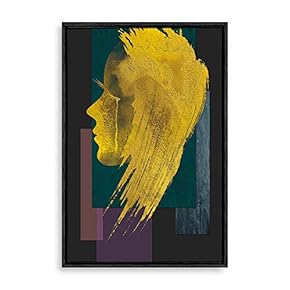 Framed Canvas Home Artwork Decoration Golden Abstract Art Canvas Wall Art for Living Room, Bedroom - 16x24 inches