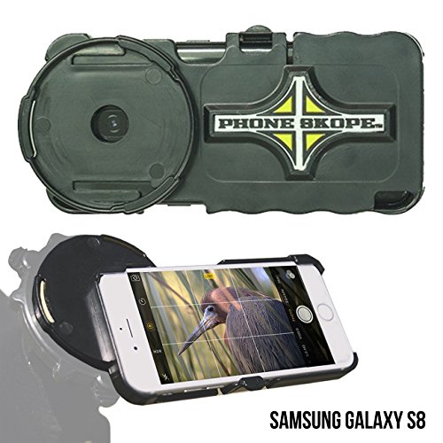 Digiscoping Adapter Samsung S8+ Plus Galaxy Phone Skope Case for Spotting Scope, Binocular, Microscope, Zoom Camera, Hunting, Biology, Birdwatching, Birding