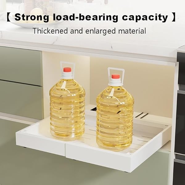 UNDER CABINET ORGANIZER RACK, WHITE METAL 2-TIER STORAGE SHELF, EXPANDABLE 32-52CM WIDTH, MODERN STYLE, KITCHEN COUNTER ORGANIZATION WITH HARDWARE