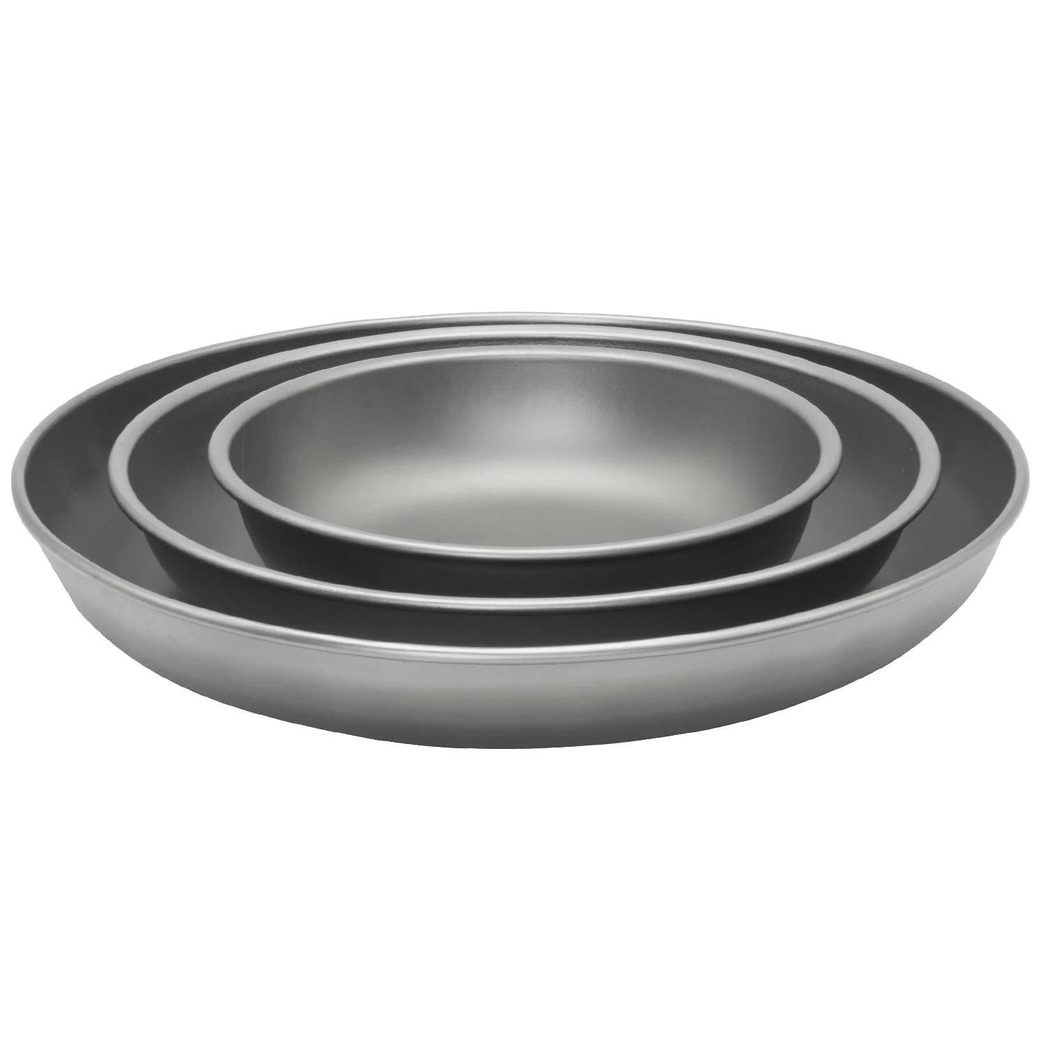 TiTo Titanium Plate Dish Outdoor Camping Tableware Ultralight Round Fruit Titanium Alloy Dinner Dishes Pan for BBQ Hiking Picnic (3pcs)