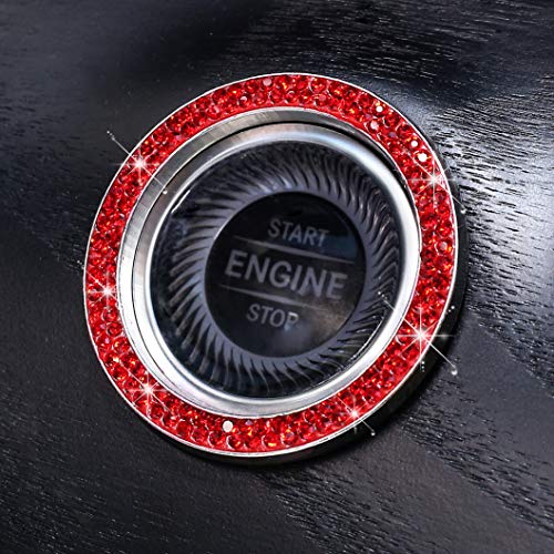 ToBeQueen Push Start Button Bling Rings Auto Car