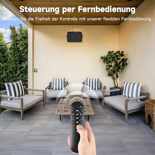 Plyee Audio Outdoor Bluetooth Speaker, Active + Passive Wall Mounting System, Built-in Amplifier, AUX Input for Patio, Porch, Pool, Garage, Pack of 2 (MZ-660)