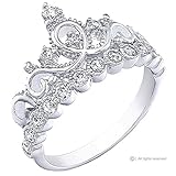 Guliette Verona Silver Princess Crown Ring (4 Colors)