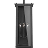 Capital Lighting 934642BK Hunt Urban/Industrial Clear Glass Rectangular Outdoor Wall Lantern, 4-Light 240 Total Watts, 36" H 