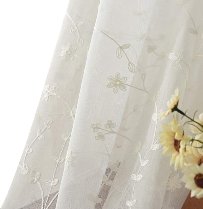 embroidered linen drapes
