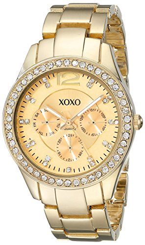 XOXO Women's XO5475 Rhinestone-Accented Gold-Tone Bracelet Watch