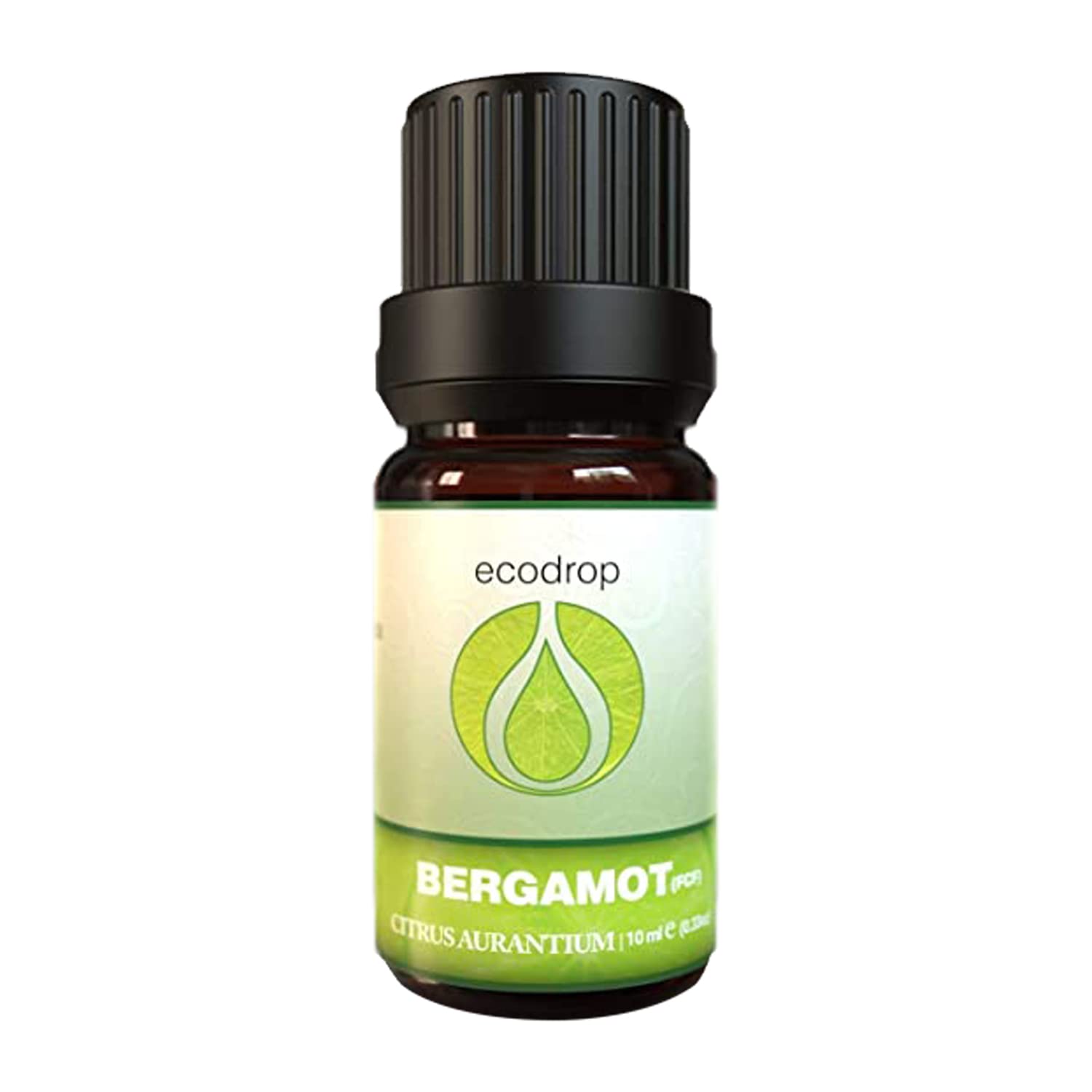 Ecodrop Bergamot FCF Essential Oil - 10ml | 100% Natural Citrus Bergamia Oil | Citrus Aromatherapy Diffuser, Candle & Topical Oil for Mind, Mood, Stress, Sleep, Air & Clear Skin