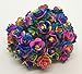 100 pcs Mini Rose Mixed Yellow Color Mulberry Paper Flower 15 mm Scrapbooking Wedding Doll House Supplies Card