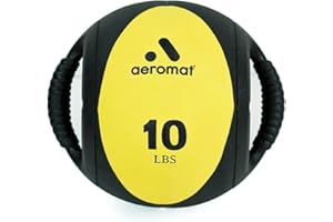 Aeromat Dual Grip Power Medicine Balls for Abdominal Training and Rotational Movements - 9" Diameter - Weights Color-Coded