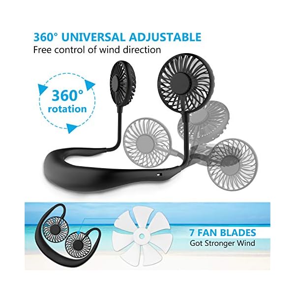 Portable-Neck-Fan-Handsfree-Mini-Fan-USB-Rechargeable-Wearable-Neckband-Fan-Necklace-Fan-Cooler-Fan-with-Dual-Wind-Head-3-Speeds-Setting-for-Traveling-Sport-Outdoor-Camping-Office-All-Black Portable Neck Fan, Handsfree Mini Fan USB Rechargeable Wearable Neckband Fan, Necklace Fan, Cooler Fan with Dual Wind…