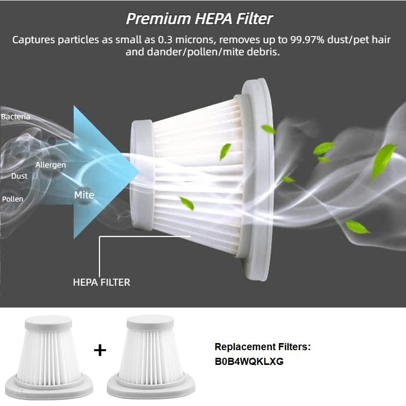 Boreas Handheld Allergen Vacuum Cleaner UV Bed Vacuum Cleaner Kills Allergens/Mite/Bacteria, Large Pulsating Pad True HEPA Filter removes Dander Hair Dust Pollen, for Allergies and Pet, AP002