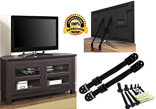 Furniture and TV Anti Tip Straps - Wall Anchor Kit for Baby Proofing Dresser, Bookshelf, Bookcase - Heavy Duty Earthquake Resistant - Protection for Children 8 Pack White & Black Free 4 Corner Guards - Thumbnail 7