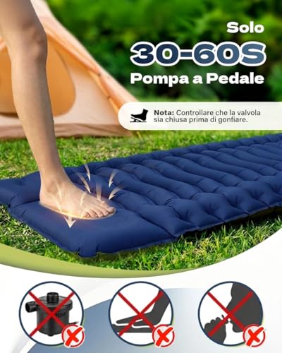 Rgaden Esterilla Camping Autohinchable Ultraligera, Colchoneta Camping Portátil Resistente, Colchón Autohinchable Inflable Multiusos para Senderismo, Acampada y Actividades al Aire Libre