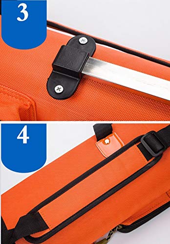 Hyxl888 Pêche Sac Rod Stockage, 1,25m Imperméable Et Résistant à L’usure Pêche Double Couche Sac, Shell Dur Support…