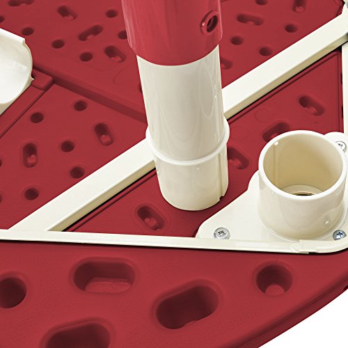 ECR4Kids 40" Round Resin Activity Table with Five 14" Resin Chairs - Indoor/Outdoor Kids Seating Set for Classrooms, Daycares, Playgrounds, Red (Pack of 6)