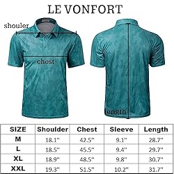 LE VONFORT Mens Quick Dry Camo Pattern Polo Shirts