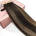 LAB·EH Tape in Hair Extensions Ombre Dark Brown to Chestnut Brown 16 Inch 50g 20pcs Remy Hair Extensions Tape in Real Hair Seamless Skin Weft Tape Hair Extensions
