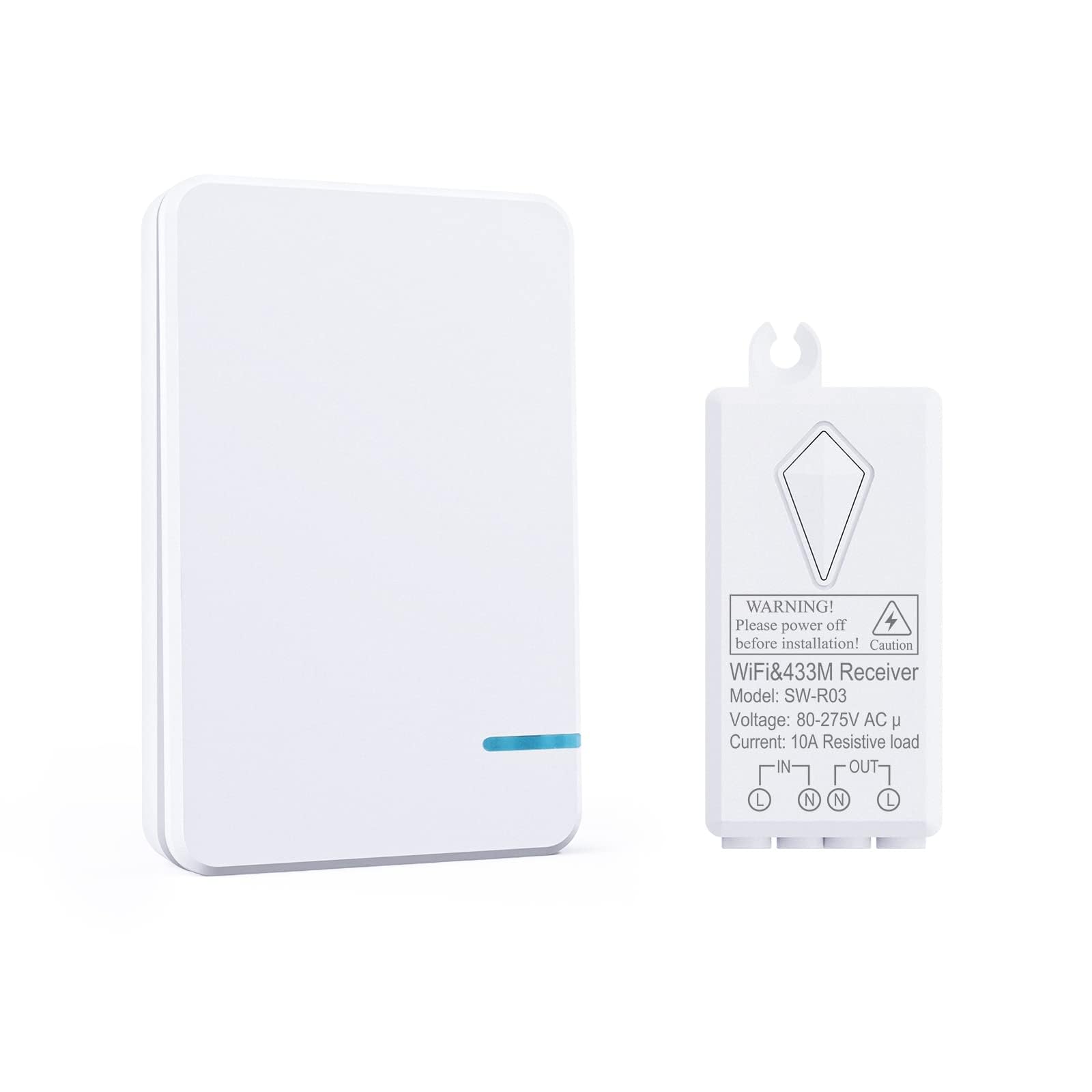 Thinkbee 80~275V Smart Light Switch kit - Waterproof WiFi Wireless Switch Compatible with Alexa and Google Assistant, Voice Control Timing Function App Remote Control Your Fixtures from Anywhere