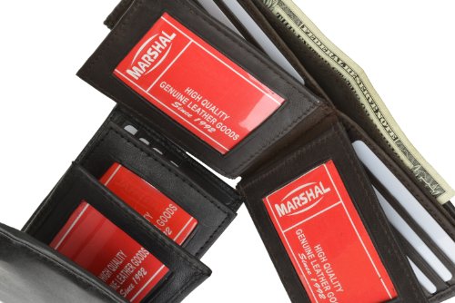 Marshal Men's Genuine Leather Multi Pocket Wallet (Burgundy)