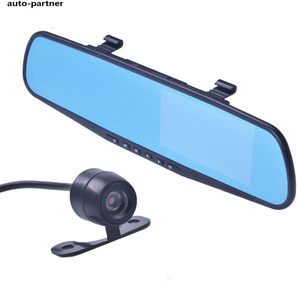 Dual Camera Car Dvr Camera Rearview Mirror Dash Cam G-Sensor HD 1080P 4.3'' 170 Degree night vision