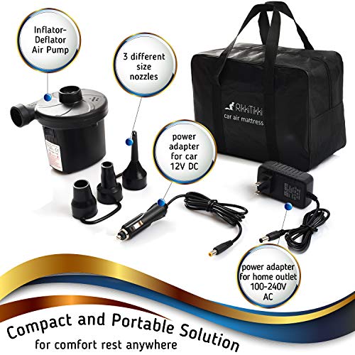 RikkiTikki SUV Air Mattress Inflatable Car Mattress with Pump and