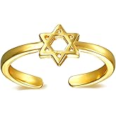 SHINYTE CATALINE 14K Gold Plated Adjustable Stackable Rings for Women,Dainty Minimalist Ring,Jewelry Gifts for Her