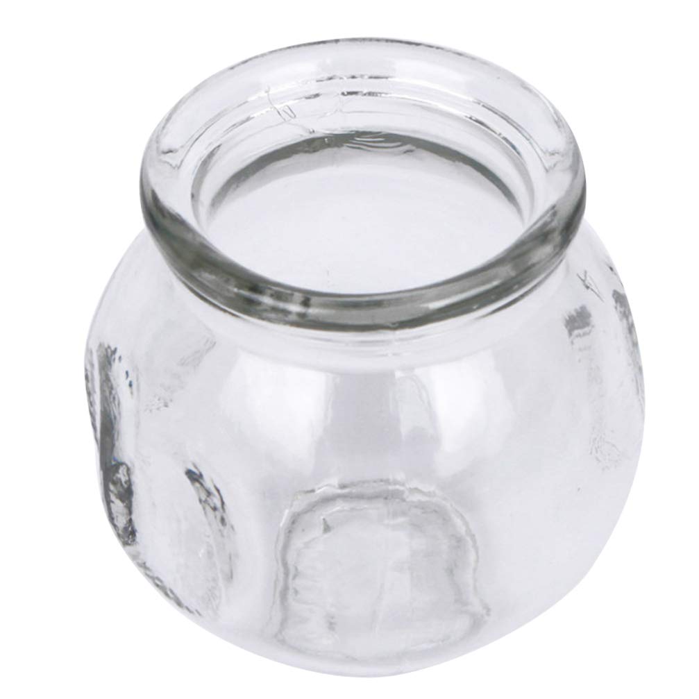 HEALLILY 6 Pcs Glass Cupping Therapy Set Thick Glass Fire Cupping Jar with Finger Grips Fire Chinese Massage Supplies 4.8X4.8X4.8CM