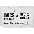 SANOXY Dual MicroSD to MS PRO Duo Adapter (Black) for Sony PSP, Converts Two MicroSD or MicroSDHC Cards to one Memory Stick Pro Duo Card (Bulk Packaged)