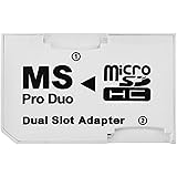 SANOXY Dual MicroSD to MS PRO Duo Adapter (Black) for Sony PSP, Converts Two MicroSD or MicroSDHC Cards to one Memory Stick P