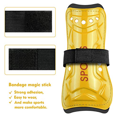 image for GKCI Youth Soccer Shin Guards, 2 Pair Lightweight and Breathable Child