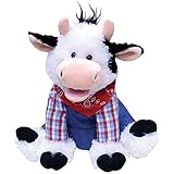 Cuddle Barn Farmer Mac The Cow Animated Singing Musical Plush Toy, 12” Super Soft Cuddly Stuffed Animal Dances and Sings to The Classic Song “Old Macdonald” with Cow Mooing Sounds