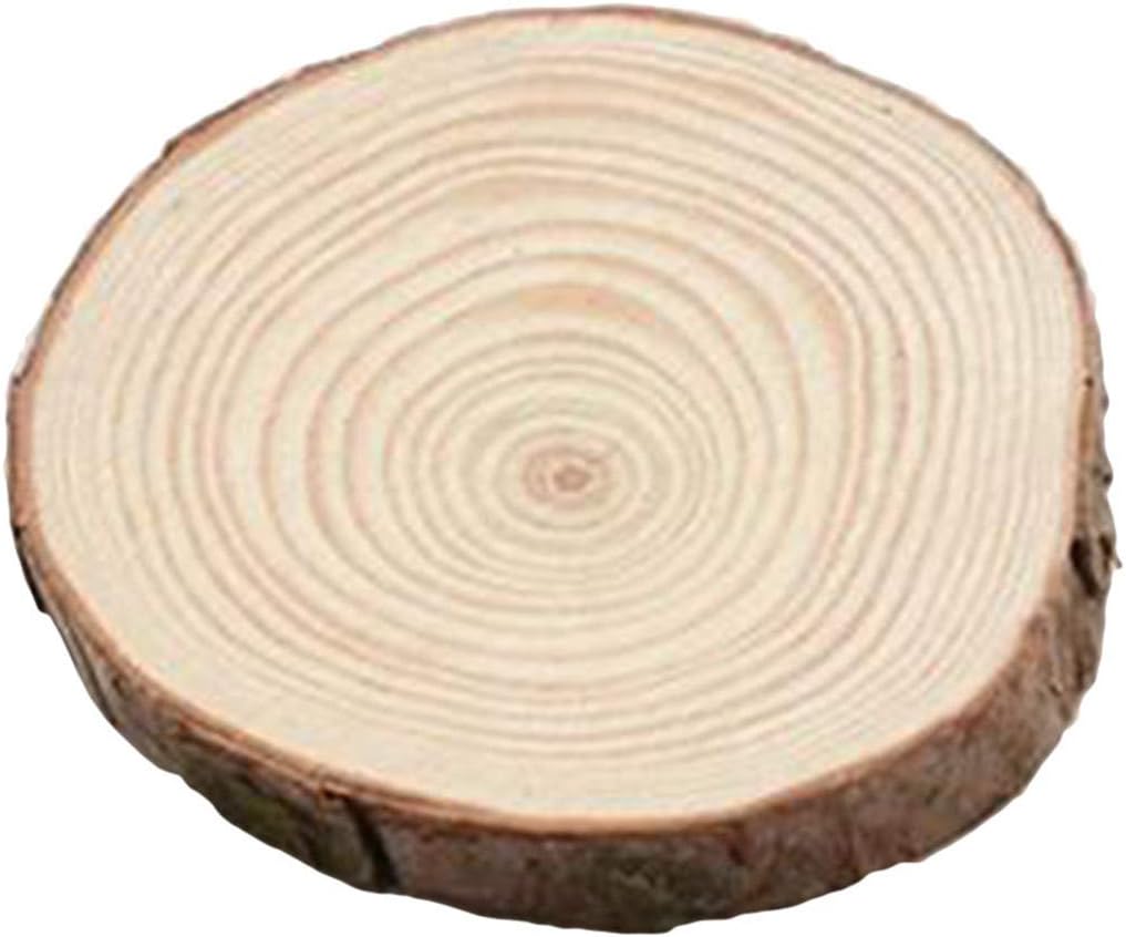 EJY Natural Wood Slices Unfinished Discs Wooden Circles with Natural Jute for DIY Crafts Christmas Decorations Ornaments (S)