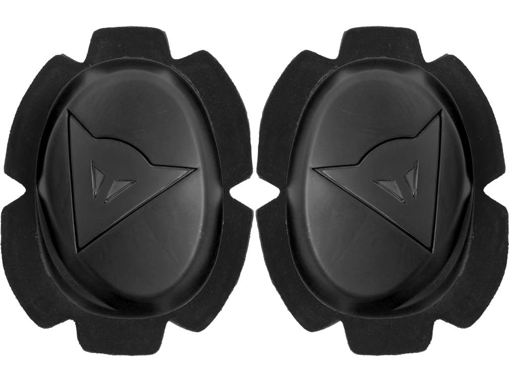 Dainese - Pista Knee Slider, Polyurethane Motorbike Knee Pads, Smooth Contact with Track and Asphalt, Motorcycle Slider with Velcro Closure, Black/Black