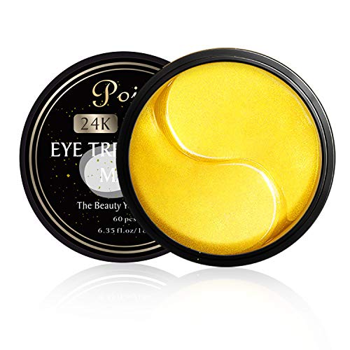 Poit Under Eye Gold Patches, Eye Gel Pads, Eye Treatment Mask, Reduces Wrinkles and Puffiness, Lightens Dark Circles, 60 PCS