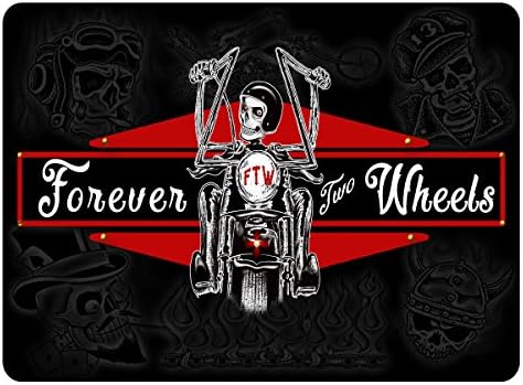 FOREVER TWO WHEELS GENUINE LEATHER PATCH HELMET STICKER BIKER MOTORCYCLE
