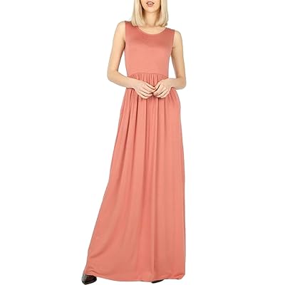 chinese dress ladies Bon Rosy Women's Easy Fit Relaxed Comfortable Lightweight Maxi Dress Ruffle  Sleeves Floral Smocked Waist V-Neck Maxi Dress Outings Night Summer Spring  Relaxing Lounging 898b Vacation Pink 1X at Amazon Women's Clothing main image 0