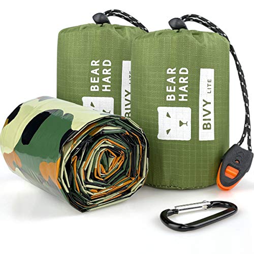 Bearhard Emergency Sleeping Bag Bivy Sack with Paracord, Ultralight