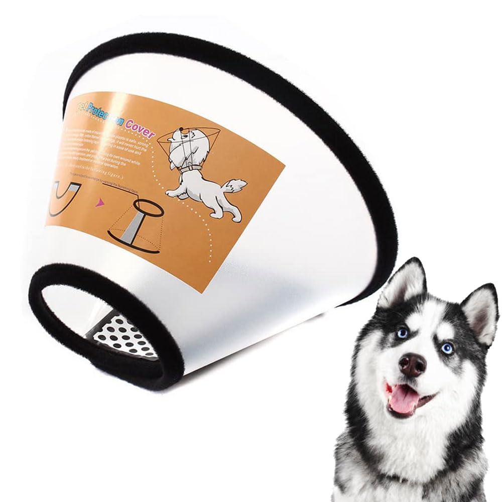 Adjustable Dog Cone Collar - Recovery Protective Donut for Cats and Dogs After Surgery - Comfy Soft Pet Anti-Bite Lick Wound (NO:6)