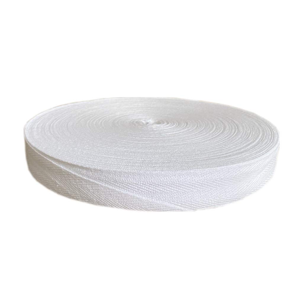 QIANF Eco Friendly Twill Tape Ribbon 100% Cotton White 2" Wide 50 Yard Roll Herringbone Tape(2"-50Yard, White)