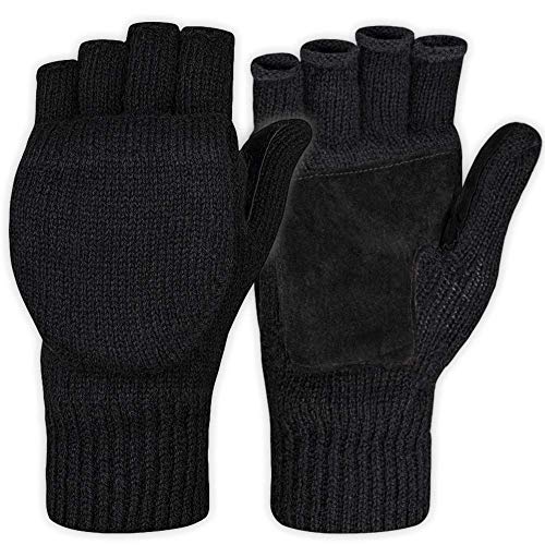 OutdoorEssentials Fingerless Winter Gloves Convertible Wool - Main Image