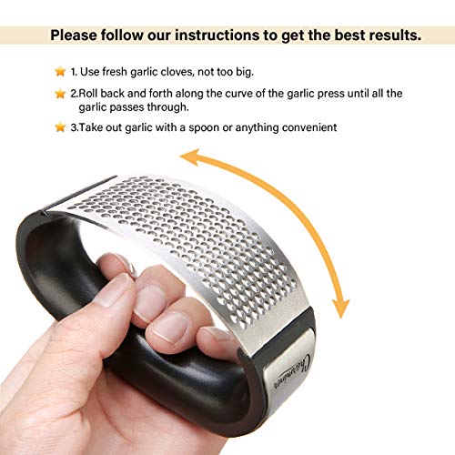image for CHARMINER Stainless Steel Garlic Press Rocker, Garlic Crusher Squeezer