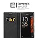 Cadorabo Book Case Compatible with Sony Xperia X Compact in Night Black - with Magnetic Closure, Stand Function and Card Slot - Wallet Etui Cover Pouch PU Leather Flip