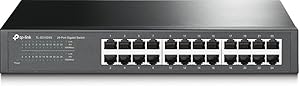 TP-Link 24 Port Gigabit Ethernet Switch | Desktop or Rackmount | Lifetime Protection | Plug & Play | Shielded Ports | Sturdy Metal | Fanless Quiet | Traffic Optimization | Unmanaged (TL-SG1024S)