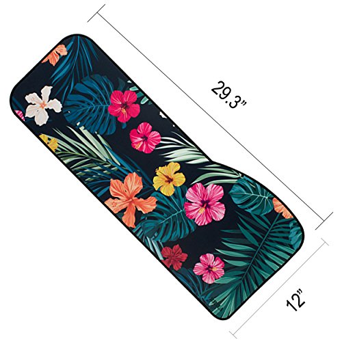 BRILA Extended mouse pad - Curve Design Gaming mouse pad - Stitched edges & Skid Proof rubber base - 29.5" x 12.1" x 0.12" X-Large Mouse Keyboard Desk Mat for Computer Laptop (Tropical Floral Leaves) - Thumbnail 2