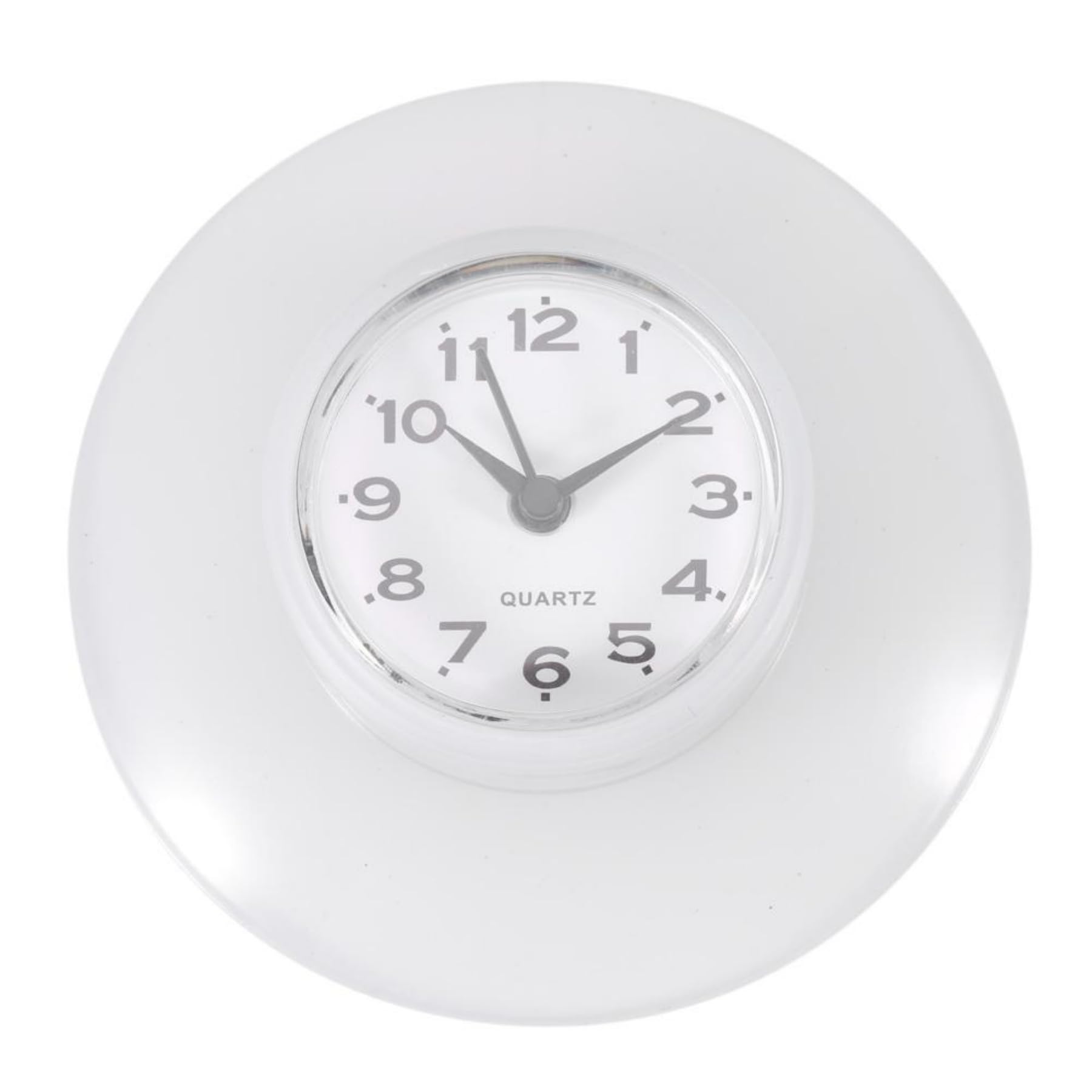VOBOR Shower Clock, Waterproof Bathroom Kitchen Mirror Suction Wall Clock, Shower Quartz Clocks Decoration for Placing in Bathroom Laundry Room Kitchen Living Room Bedroom Balcony White