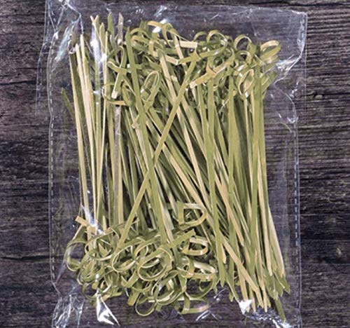 AILEXI Cocktail Sticks 100 Counts Wooden Toothpicks Party Supplies Frill Finger Food Fruits Sandwich Nibbles - Bamboo Knotted