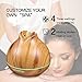 Aroma Essential Oil Diffuser, 400ml Ultrasonic Cool Mist Humidifier with 7 Color LED Lights, 2 Adjustable Mist Mode, Waterless Auto Shut-Off for Home Yoga Office Spa Baby Room, MZvul Wood Grain