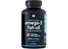 Sports Research Triple Strength Omega 3 Fish Oil - Burpless Fish Oil Supplement w/ EPA & DHA Fatty Acids from Wild Alaskan Po